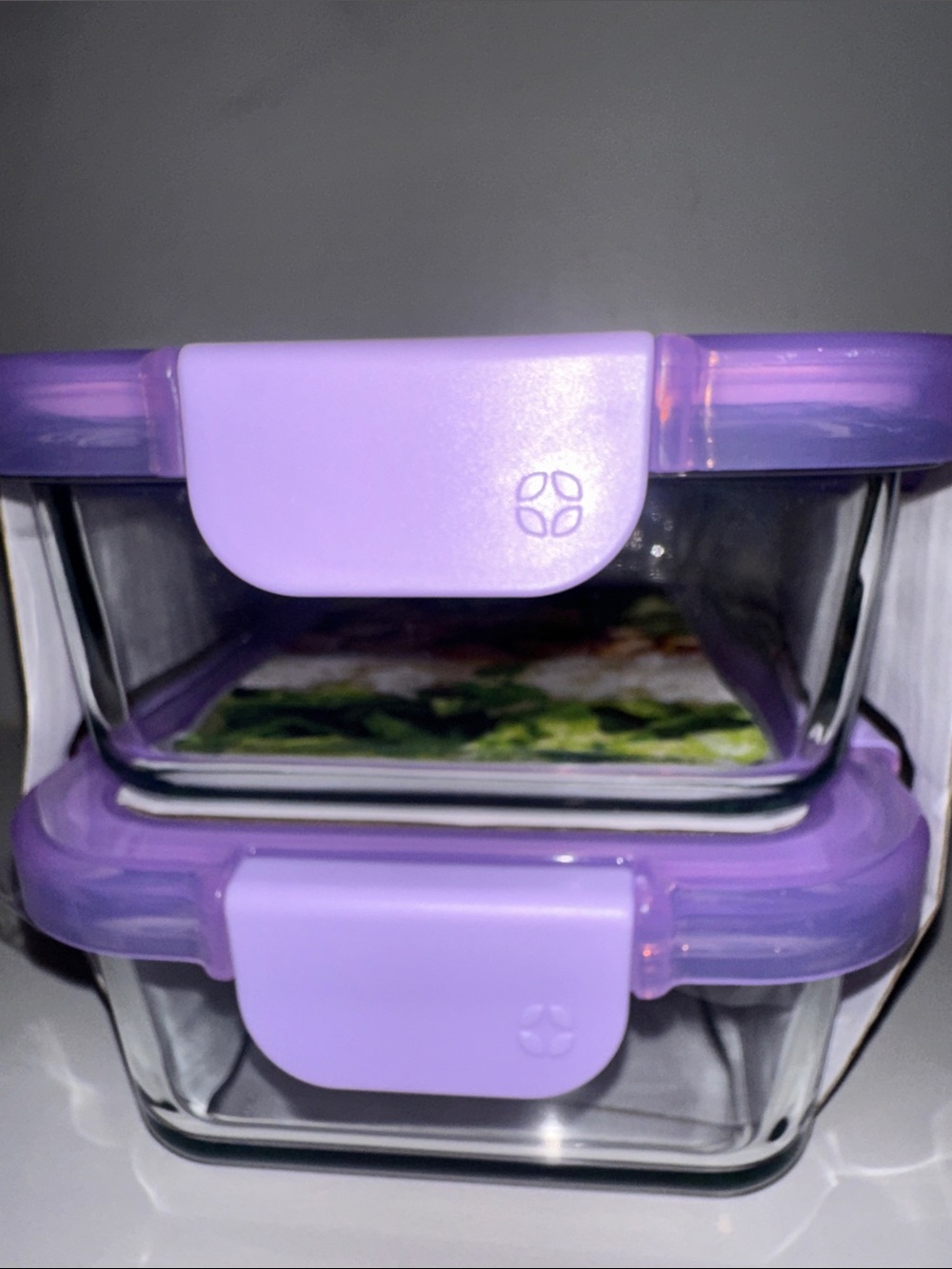 Ello Color Lock Purple Glass Meal Prep Containers - 2 Pack Purple - Picture 3 of 3